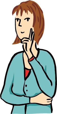 Eine Frau überlegt.